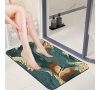 Front Door Mat Outside 20x32 Absorbent Entrance Diatomaceous Earth Bath Mat Non-Slip Rubber Entry Japan Wave Wallpapers Doormat Quick-Dry Welcome Mats 0.15" Slim Area Rug for Bathroom Entryway