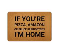 Front Door Mat Welcome Mat If You’re Pizza Amazon or I’m Home Rubber Non Slip Backing Funny Doormat Indoor Outdoor Rug 23.6"(W) X 15.7"(L)