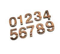 Front Door Numbers, 50mm ABS Plastic House Door Number Plaque Brass Digits 1-9(4)