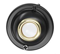 Front Door Round Metal Doorbell Push Button Wired with Continuous Illumination, Metal Build and Weatherproof Design