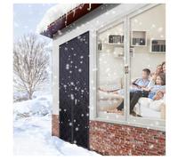 Front Door Screen, Magnetic Insulated Door Curtain Multicolor Multiple Sizes(Black,W140*H210cm)