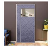 Front Door Screen, Magnetic Insulated Door Curtain Perspective Window Side Open Multicolor Multiple Sizes(Grey,W110*H230cm)