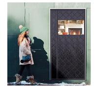 Front Door Screen, Magnetic Insulated Door Curtain Perspective Window Side Open Multicolor Multiple Sizes(Black,W100*H220cm)