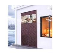 Front Door Screen, Magnetic Oxford Cloth Insulated Door Curtain with Window Brown and Grey Multiple Sizes(Brown,W145*H205cm)