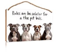 Front Door Sign Plaque Rules are: Be Solater for A The Pit Bulls Door Decor Home Decor Ideas Kitchen(23X35CM)