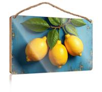 Front Door Sign Plaque Three Lemons On A Tree Branch Door Decor Home Decor Ideas Kitchen(15X28CM)