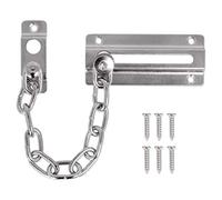 Front Door Sliding Security Chain & Fixings Chrome Plated Steel Home Safety Latch (Chain Length: 150mm)