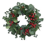 Front Door Wall Hanging Ornaments Christmas Wreath Artificial Red Berry Merry Christmas Decorations Wreath