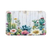 Front Door Welcome Mat Western Cactus Tropical Succulent Flower Desert Plants High Absorbent Bedroom Front Porch Rug Machine Washable Living Room Non Slip Mat 40X60Cm