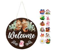 Front Door Welcome Sign,30 Cm Rural Interchangeable Home Decoration | Wooden Front Door Sign For All Seasons,For Porch Patio Garden Entrance