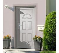 Front Door, White, 88 x 190 cm, PVC, Left Opening, 70 mm Frame, 5-Point Locking, ISO Heat Protection Glazing, Complete Set for Home