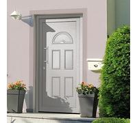 Front Door, White, 98 x 198 cm, PVC Frame, 5-Point Locking, 3D Hinges, Insulated Glazing, Complete Set for Home and Outdoor Use