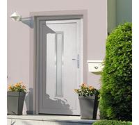 Front Door, White, 98 x 200 cm, PVC, 70 mm Frame, 5-Point Locking, 3D Hinges, ISO Heat Protection Glazing, Right Inside Opening, Complete Set