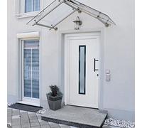 Front Door, White, 98 x 208 cm, PVC, 70 mm Profile, 5-Point Locking, 3D Adjustable Hinges, ISO Heat Protection Glazing, Right Opening, Complete Set for Home