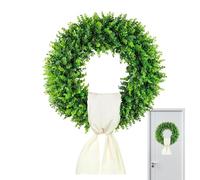 Front Door Wreath, 50 cm Realistic Home Decoration, Artificial Boxwood Front Door Wreath, for Patio, Garden, Wall, Indoor, Home, Country House Style, Wedding, Party