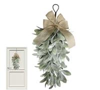 Front Door Wreath - Rustic Artificial Teardrop Wreath Decorative Wreath Display Wreath Seasonal All Year Round Home đe Country Apartment Office Porch Pati