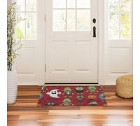 Front Doormat 32x20in Non Slip Rubber Low Profile Floor Mats Ultra Thin Bath Rugs for Front Back Door and Entryway Cute Halloween Monsters Pattern