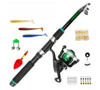 Front Drag Reel for combo 180cm Camo Green Finish Front Drag | Adjustable front drag reel, pre-spooled nylon line, smooth casting, durable construction, green mat