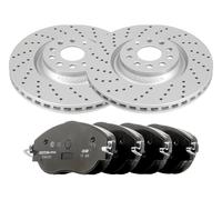 Front Drilled Discs Ferodo Racing Brake Pads Audi S3 Golf MK7 MK8 GTI R 340mm