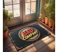 Front Entrance Decor Bad Company: A Rustic, Vintage-Inspired Logo Design Doormat Men Cave Decor Mats For Sleeping On The Floor(50X80CM)