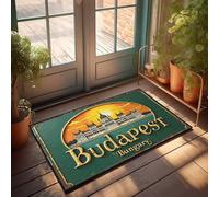 Front Entrance Decor Budapest, Hungary: A Golden Sunset Over The Hungarian Parliament Doormat Farmhouse Bath Mat Bath Rugs For Bathroom Non Slip(40X60CM)
