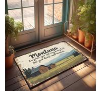 Front Entrance Decor Montana: Where Hearts Stay, Feet May Roam Doormat Farmhouse Bath Mat Bath Rugs For Bathroom Non Slip(50X80CM)