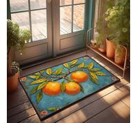 Front Entrance Decor Oranges Hanging On A Branch With Green Leaves Doormat Stuff For Your Room Room Accessories For Men(50X80CM)