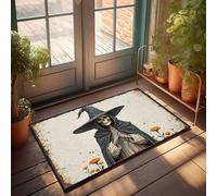 Front Entrance Decor Prayerful Skeleton In Cloak Amidst Marigold Flowers Doormat Men Cave Decor Mats For Sleeping On The Floor(50X80CM)