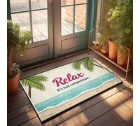 Front Entrance Decor Relax: Embrace The Serenity Of A Tropical Getaway Doormat Farmhouse Bath Mat Bath Rugs For Bathroom Non Slip(50X80CM)
