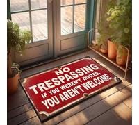 Front Entrance Decor Strict Warning: No Trespassing - Uninvited Guests Not Welcome! Doormat Farmhouse Bath Mat Bath Rugs For Bathroom Non Slip(40X60CM)