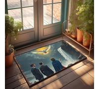 Front Entrance Decor Three Figures Witness A Divine Dove Above A Majestic Waterfall Doormat Farmhouse Bath Mat Bath Rugs For Bathroom Non Slip(40X60CM)