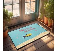 Front Entrance Decor Yellow Fish Embarks On A Colorful Coastal Journey Doormat Stuff For Your Room Room Accessories For Men(50X80CM)