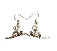 Front Facing Swimmer Earrings on Sterling Silver Hooks, Swimming Holiday Mermaid Dolphin Swim Club Sports Sporting Olympics Diving
