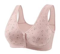 Front Fastening Bra for Women, UK Ladies Wireless Comfort Bra with Front Button Closure, Soft Full Coverage Everyday Bra, Non Wired Supportive Underwear for Older Women