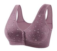 Front Fastening Bra for Women, UK Ladies Wireless Comfort Bra with Front Button Closure, Soft Full Coverage Everyday Bra, Non Wired Supportive Underwear for Older Women