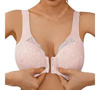 Front Fastening Bras For The Elderly Floral Lace Full Coverage High Impact Sports Bras Large Breasts Bra Underwear Yoga Fitness Exercise Oversized Women'S Everyday Bras