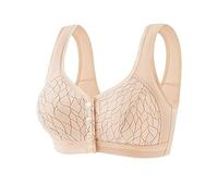 Front Fastening Bras for The Elderly High Support Bras for Women Adjustable Strap Full Coverage Up Bras Comfortable No Underwire Wireless Bras T Shirt Bra Plus Size Sports Maternity Bra (Beige, 38)