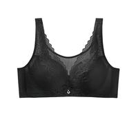 Front Fastening Bras for The Elderly Women 2025 Women's Fashionable and Casual Large Size Thin Adjustable Comfortable Sexy Lace Wire Bra Womens Total Support (Black, 90C)