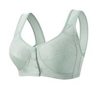 Front Fastening Bras for Women Ladies Bras Non Wired Full Support Plus Size Full Figure Unpadded Everyday Underwire for Big Bust Comfy Wide Straps Supportive Underwear Multipack Light Green