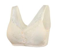 Front Fastening Bras for Women Non Wired Cotton Vest Bra Plus Size Front Button U Shape Everday Bras for The Elderly Mastectomy Bras for Women UK Underwear for Large Breasts