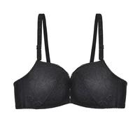 Front Fastening Bras for Women Non-Wired Push Up Casual Bra Seamless Lace Underwear Deep V Neck Sleep Bras with Adjustable Spaghetti Straps Firm Christmas Deals Day Black