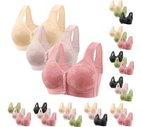 Front Fastening Bras For Women Uk 3 Pieces Daisy Bras For Older Women Women'S Bras Plus Size Wireless Bra High Impact Push Up Bralette Comfort Seamless Breathable Bras Multipack Full Support Bra