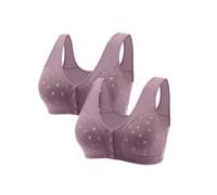 Front Fastening Bras for Women UK Casual Breathable Non Wired Support Underwear Leisure Push Up T Shirt Bralette Soft Printing Bra Fashion Stretch Bras Post Surgery Bralettes Blue