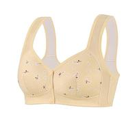 Front Fastening Bras for Women UK Daisy Print Wireless Push Up Bra Full Coverage Front Closure Sports Bras Bralettes Plus Size Wide Straps Bralettes Comfort Everyday Lingerie Womens Lace Undergarment