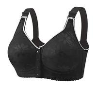 Front Fastening Bras for Women UK, Daisy Print Wireless Push Up Everyday Bras Comfort Support Bras Women Soft Breathable Underwear
