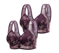 Front Fastening Bras For Women Uk Elderly Easy Life Women Sexy Lace Bras Plus Size Push Up Ladies Full Cup Comfort Underwear Wide Shoulder Strap Lingerie Lifting Sagging Bralettes Oversize