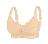Front Fastening Bras for Women UK Lace Everyday Sports Non Wired Adjustable Straps Wireless Push Up Bras Breathable Sleep Bras for Large Busts Solid Colour Comfort Bras Breathable Push Up Bras Beige