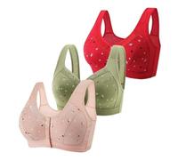 Front Fastening Bras for Women UK Leisure Stretch Non Wired Support Bra Casual Push Up Post Op Bralettes Soft Breathable Bralette Fashion Comfortable Underwear Post Surgery Bras Hot Pink