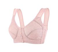 Front Fastening Bras for Women UK Plus Size, Full Coverage Womens Bras Non Wired Sexy Front Button Shaping Cup with Adjustable Elastic Shoulder Straps Reducing Accessory Breasts for All Ages/Elderly