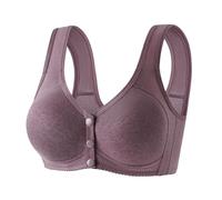 Front Fastening Bras for Women UK Plus Size Post Surgery Snap Front Everyday Bras for Older Women Comfort Wireless Bralette Padded Push Up Cotton Bra Ladies Sleep Bra Non Wired Support Underwear